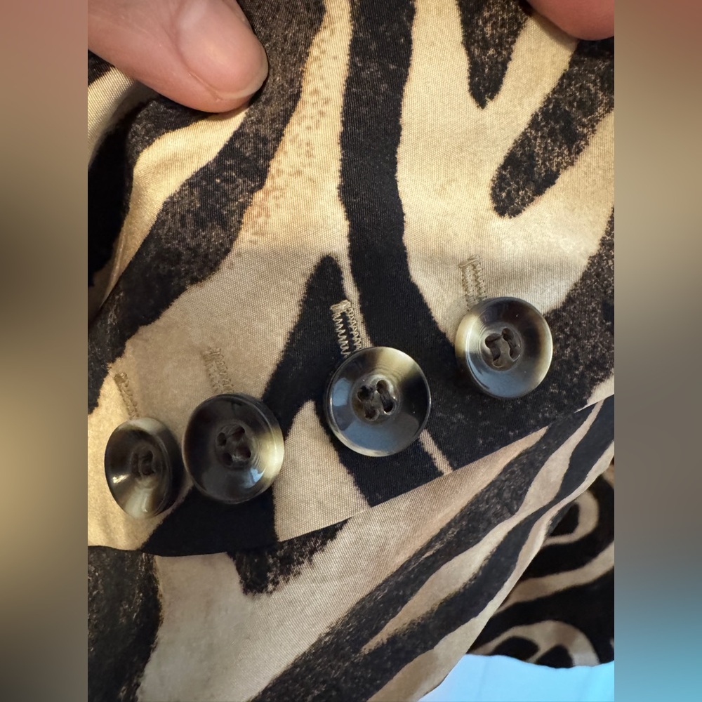 Chico's Brown Black and Tan Zebra Print Jacket/Blazer Size: 3 (XL) - Picture 7 of 15